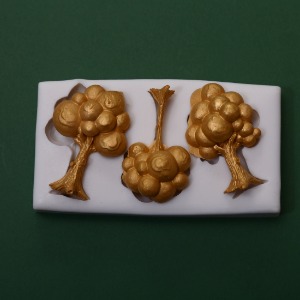 나무3구 실리콘몰드 석고방향제 디자인 캔들 도자기 케이크 초콜릿 세라믹 몰드
